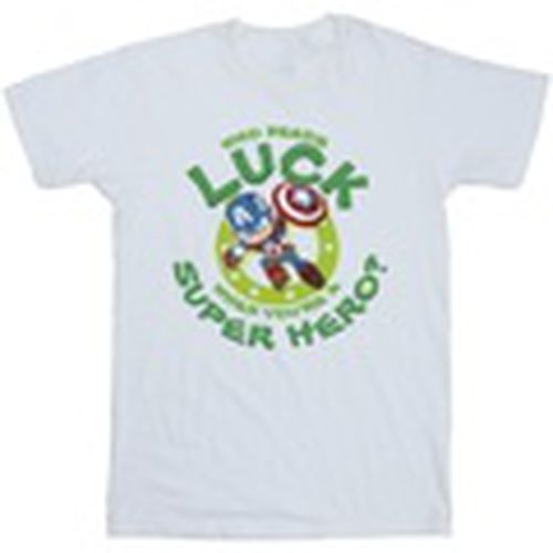 Camiseta manga larga St Patrick's Day Captain America Luck para hombre - Marvel - Modalova