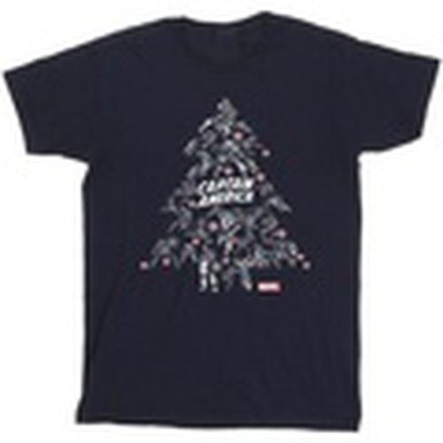 Camiseta manga larga Captain America Christmas Tree para hombre - Marvel - Modalova