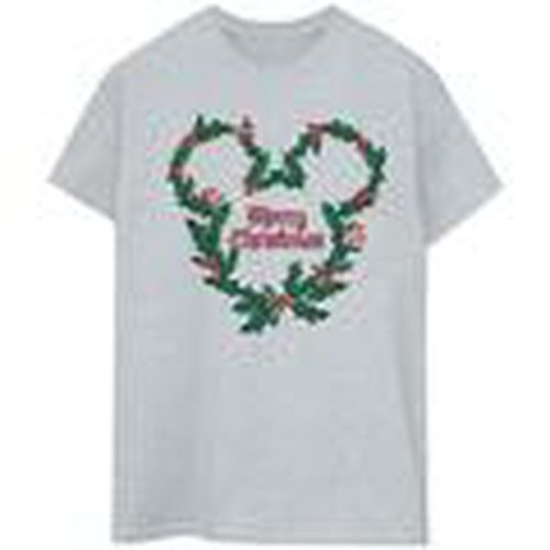 Camiseta manga larga Mickey Mouse Merry Christmas Holly para mujer - Disney - Modalova