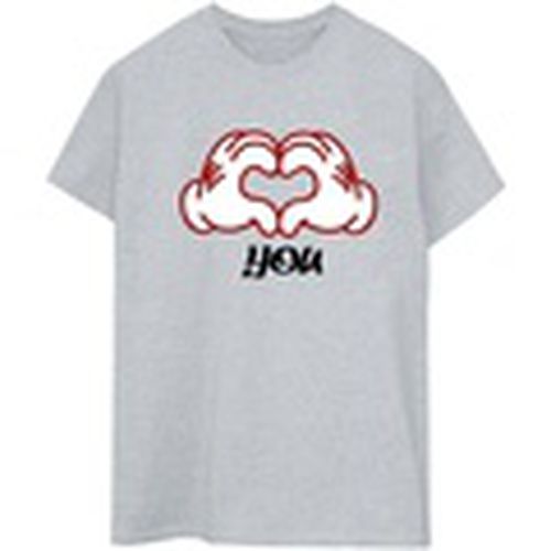 Camiseta manga larga Mickey Mouse Love You Hands para mujer - Disney - Modalova