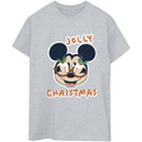 Camiseta manga larga Mickey Mouse Jolly Christmas Glasses para mujer - Disney - Modalova