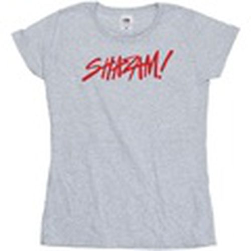 Camiseta manga larga Shazam Fury Of The Gods Spray Paint Logo para mujer - Dc Comics - Modalova