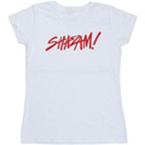 Camiseta manga larga Shazam Fury Of The Gods Spray Paint Logo para mujer - Dc Comics - Modalova