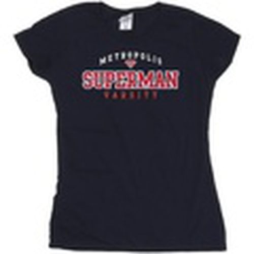 Camiseta manga larga Superman Metropolis Varsity para mujer - Dc Comics - Modalova