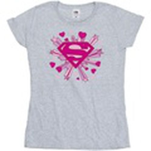 Camiseta manga larga Superman Pink Hearts And Stars Logo para mujer - Dc Comics - Modalova