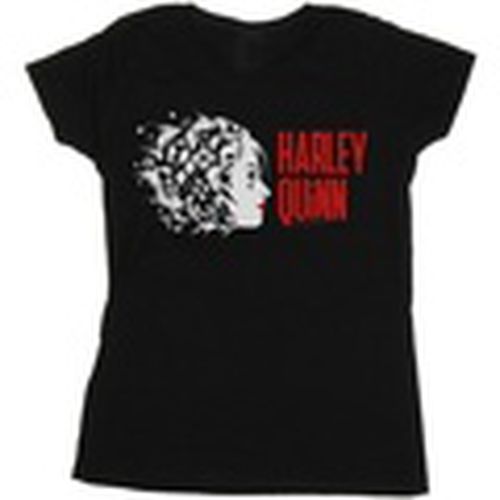 Camiseta manga larga The Suicide Squad Harley Quinn Stencil Logo para mujer - Dc Comics - Modalova