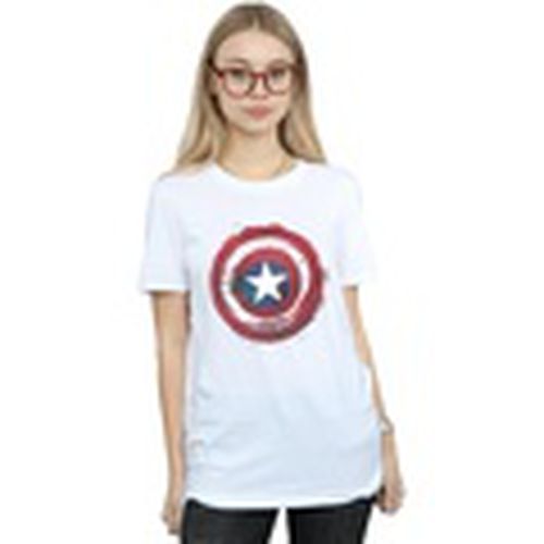 Camiseta manga larga Captain America Splatter Shield para mujer - Marvel - Modalova