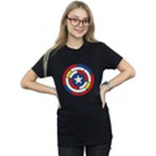 Camiseta manga larga Captain America Stained Glass Shield para mujer - Marvel - Modalova