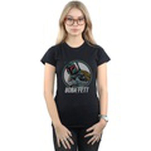 Camiseta manga larga Boba Fett Retro Circle para mujer - Disney - Modalova