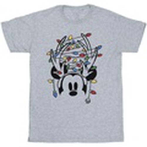 Camiseta manga larga Mickey Mouse Christmas Head Lights para hombre - Disney - Modalova