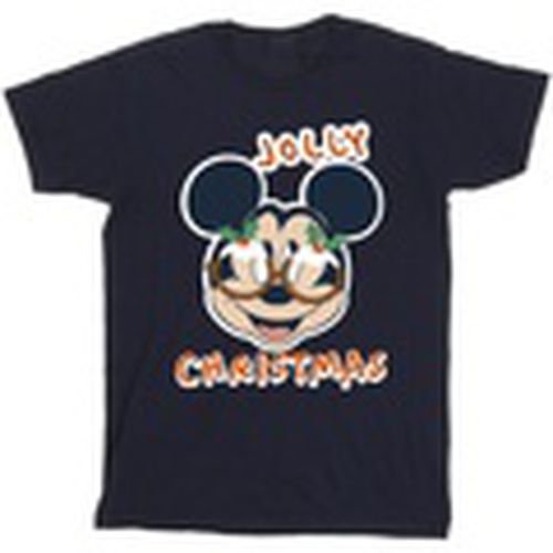 Camiseta manga larga Mickey Mouse Jolly Christmas Glasses para hombre - Disney - Modalova