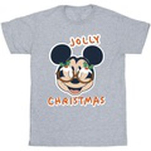 Camiseta manga larga Mickey Mouse Jolly Christmas Glasses para hombre - Disney - Modalova