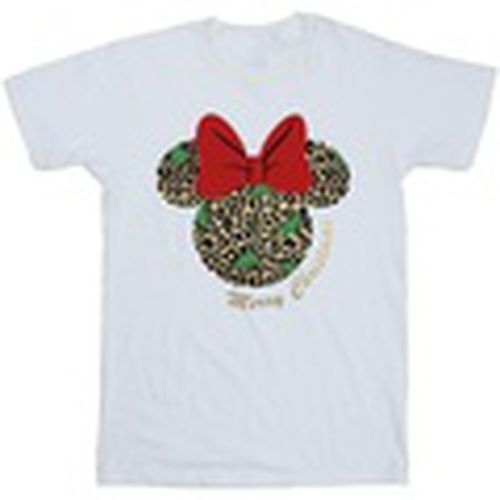 Camiseta manga larga Minnie Mouse Leopard Christmas para hombre - Disney - Modalova