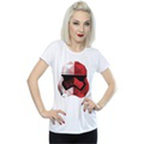 Camiseta manga larga The Last Jedi Stormtrooper Red Cubist Helmet para mujer - Disney - Modalova