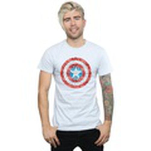 Camiseta manga larga Captain America Pixelated Shield para hombre - Marvel - Modalova