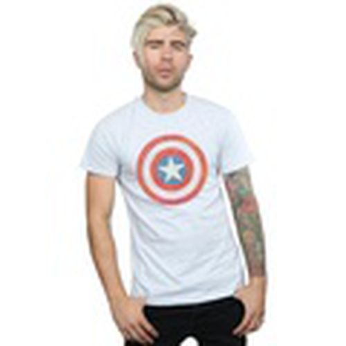 Camiseta manga larga Captain America Sketched Shield para hombre - Marvel - Modalova