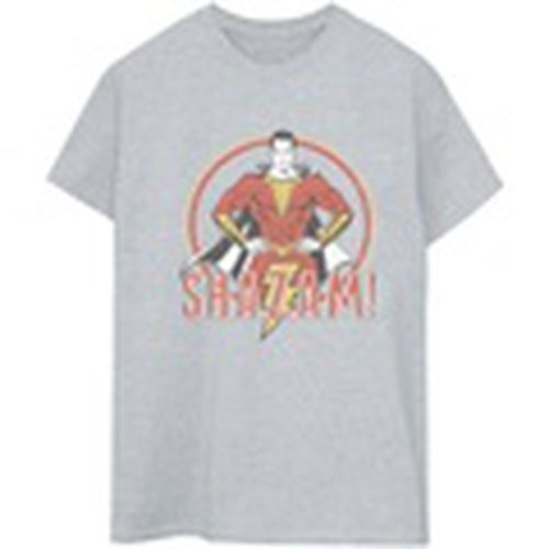 Camiseta manga larga Shazam Retro Circle Distressed para mujer - Dc Comics - Modalova