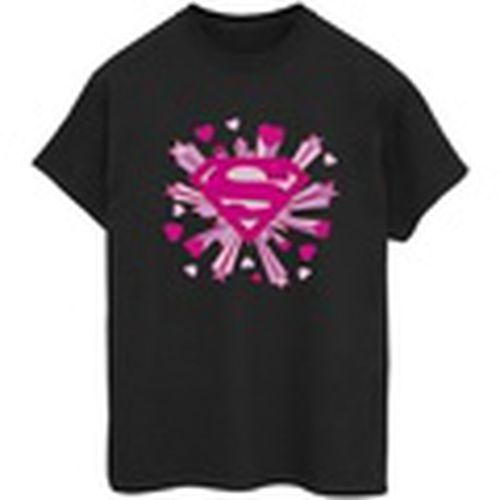 Camiseta manga larga Superman Pink Hearts And Stars Logo para mujer - Dc Comics - Modalova