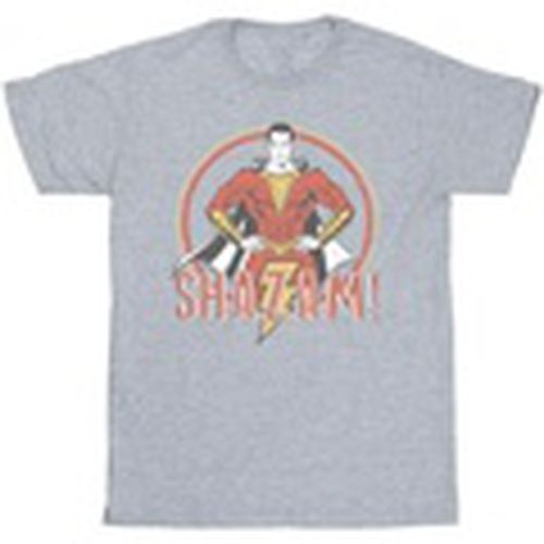 Camiseta manga larga Shazam Retro Circle Distressed para hombre - Dc Comics - Modalova