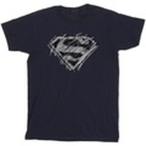 Camiseta manga larga Superman Logo Sketch para hombre - Dc Comics - Modalova