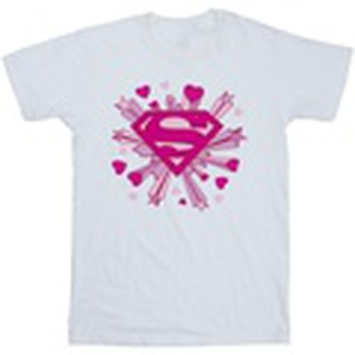 Camiseta manga larga Superman Pink Hearts And Stars Logo para hombre - Dc Comics - Modalova