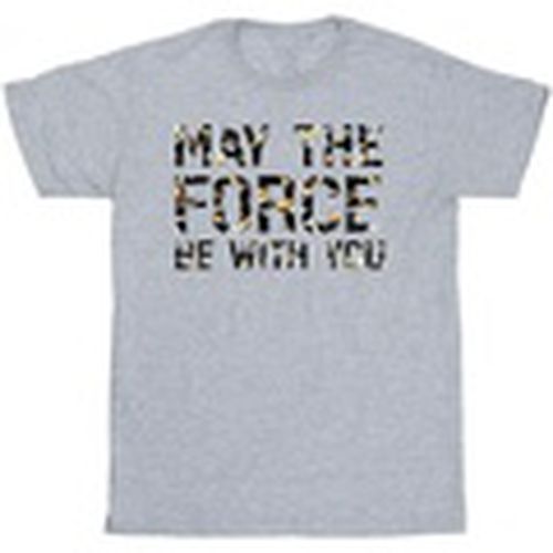Camiseta manga larga May The Force Infill para hombre - Disney - Modalova