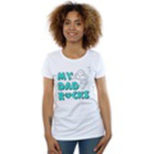 Camiseta manga larga My Dad Rocks para mujer - The Flintstones - Modalova