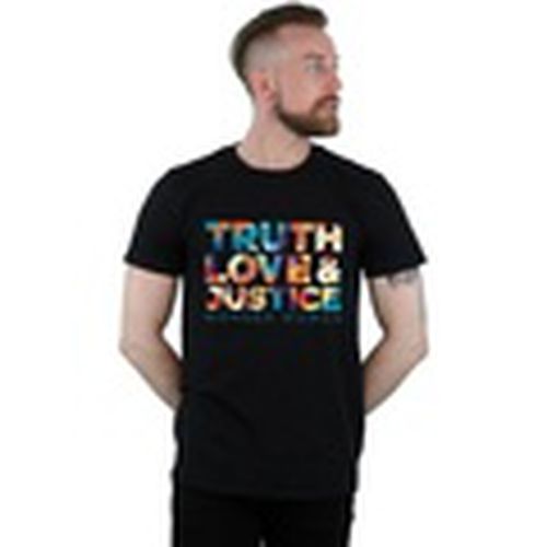 Camiseta manga larga 84 Truth Love Justice para hombre - Dc Comics - Modalova