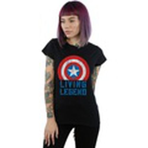 Camiseta manga larga Captain America Living Legend para mujer - Marvel - Modalova