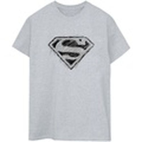Camiseta manga larga Superman Logo Sketch para mujer - Dc Comics - Modalova