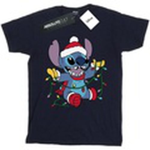 Camiseta manga larga Lilo And Stitch Christmas Lights para hombre - Disney - Modalova