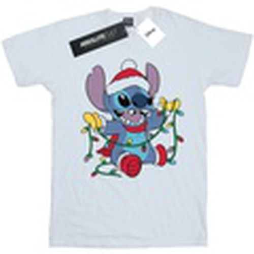 Camiseta manga larga Lilo And Stitch Christmas Lights para hombre - Disney - Modalova