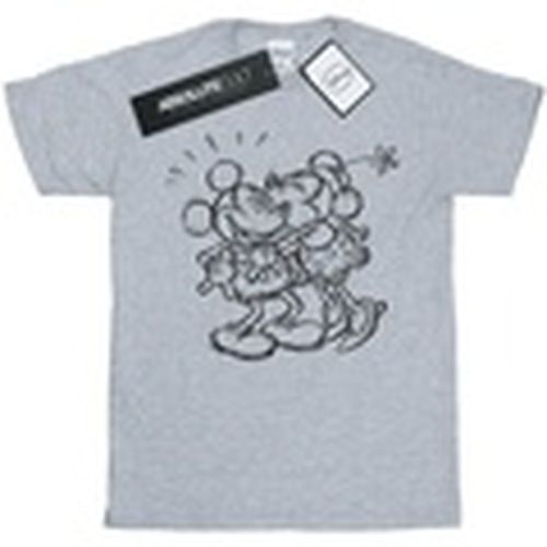 Camiseta manga larga Mickey And Minnie Mouse Kiss Sketch para hombre - Disney - Modalova