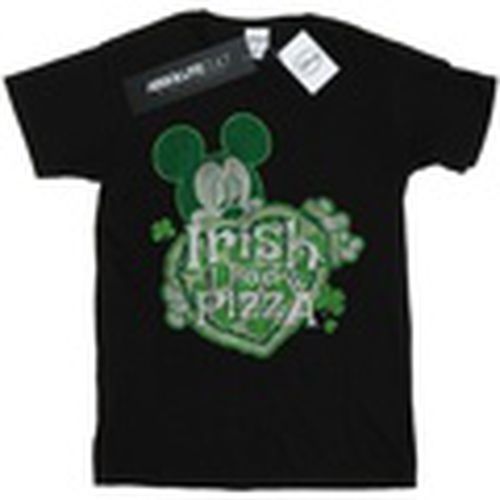 Camiseta manga larga Mickey Mouse Shamrock Pizza para hombre - Disney - Modalova