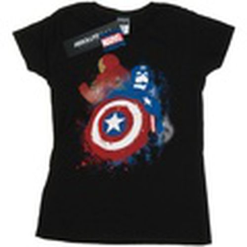 Camiseta manga larga Captain America Civil War Painted Vs Iron Man para mujer - Marvel - Modalova