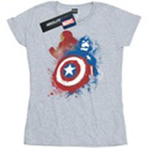Camiseta manga larga Captain America Civil War Painted Vs Iron Man para mujer - Marvel - Modalova