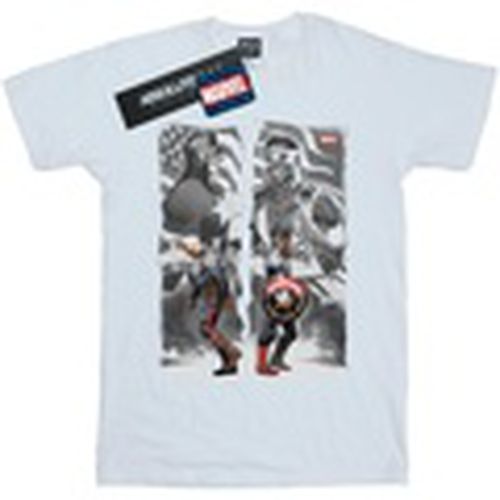 Camiseta manga larga Falcon And Captain America Split para hombre - Marvel - Modalova
