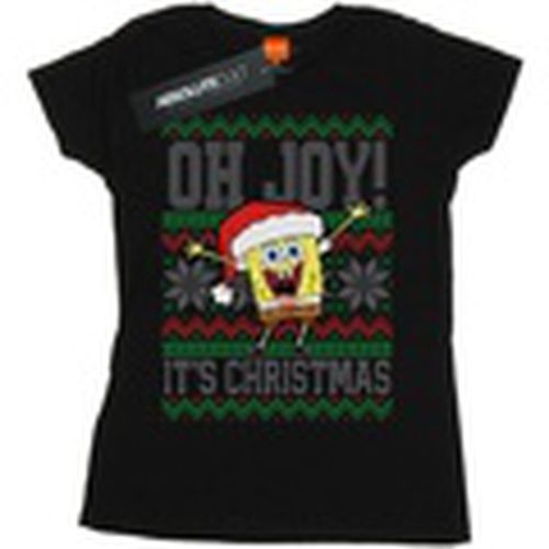 Camiseta manga larga Oh Joy! Christmas Fair Isle para mujer - Spongebob Squarepants - Modalova