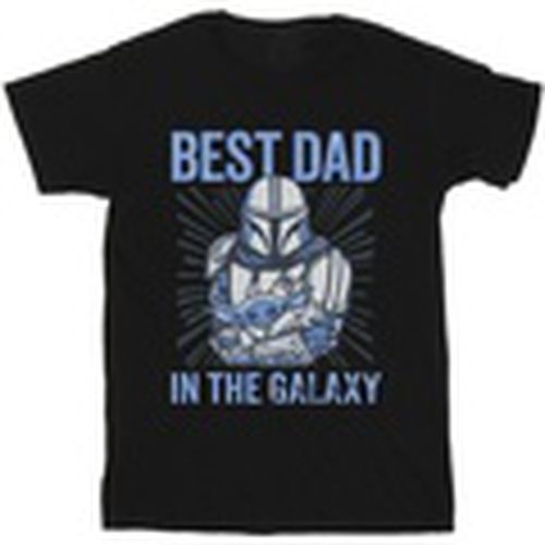 Camiseta manga larga Mandalorian Best Dad Galaxy para hombre - Disney - Modalova