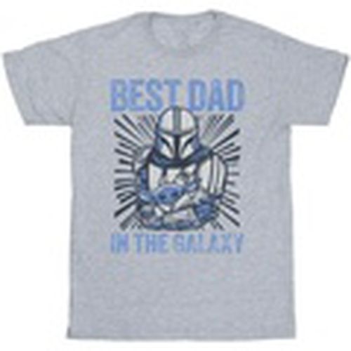 Camiseta manga larga Mandalorian Best Dad Galaxy para hombre - Disney - Modalova