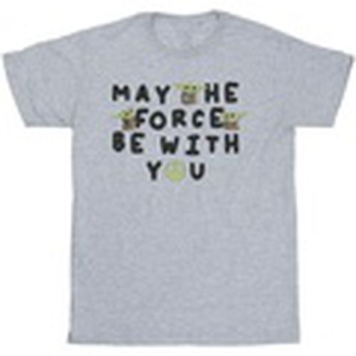 Camiseta manga larga The Mandalorian Grogu May The Force Be With You para hombre - Disney - Modalova