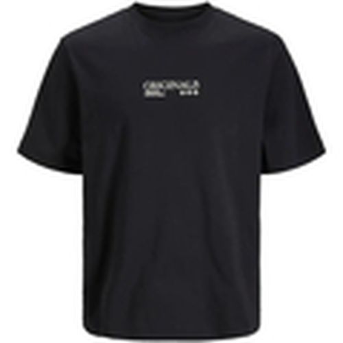 Camiseta 12249897 JORGRACIA LIGHT GRAPH TEE SS CREW NECK BLACK para hombre - Jack & Jones - Modalova