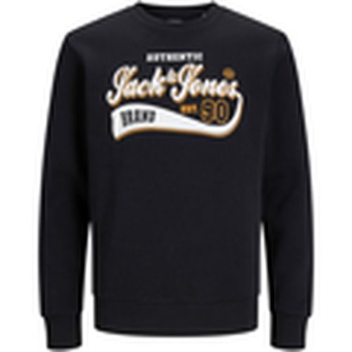 Jersey 12248394 JJELOGO SWEAT CREW NECK 2 COL SS24 LN BLACK para hombre - Jack & Jones - Modalova