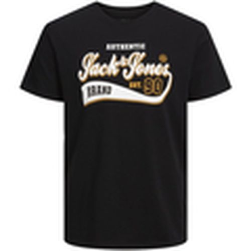Camiseta 12243611 JJELOGO TEE SS O-NECK 2 COL 23/24 PLS BLACK para hombre - Jack & Jones - Modalova