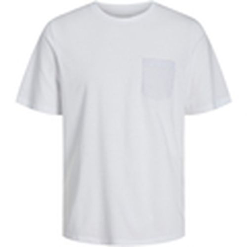 Camiseta 12249184 JJLUIS POCKET TEE SS CREW NECK WHITE para hombre - Jack & Jones - Modalova