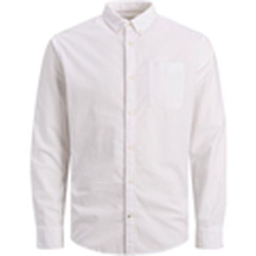 Camisa manga larga 12190444 JJEOXFORD SHIRT L/S S21 NOOS PLS WHITE para hombre - Jack & Jones - Modalova