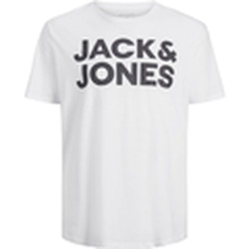 Camiseta 12158505 JJECORP LOGO TEE SS O-NECK NOOS PLS WHITE para hombre - Jack & Jones - Modalova