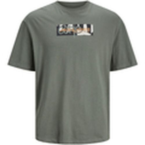Camiseta 12257369 JCOAOP PRINT TEE SS CREW NECK PLS AGAVE GREEN para hombre - Jack & Jones - Modalova