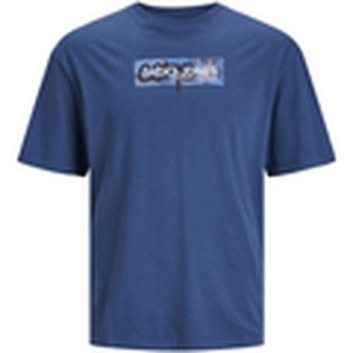 Camiseta 12257369 JCOAOP PRINT TEE SS CREW NECK PLS ENSIGN BLUE para hombre - Jack & Jones - Modalova