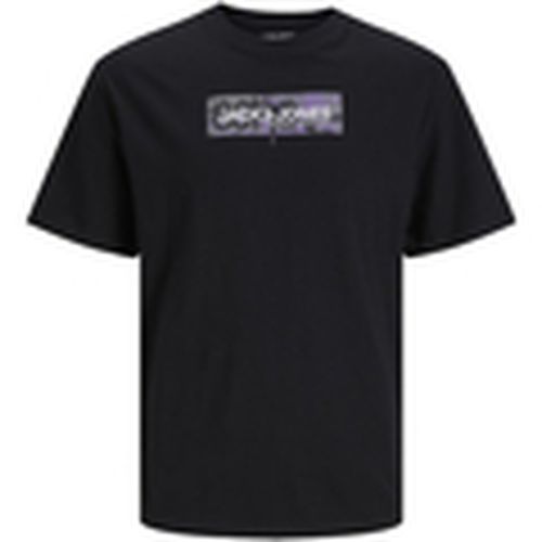 Camiseta 12257369 JCOAOP PRINT TEE SS CREW NECK PLS BLACK para hombre - Jack & Jones - Modalova